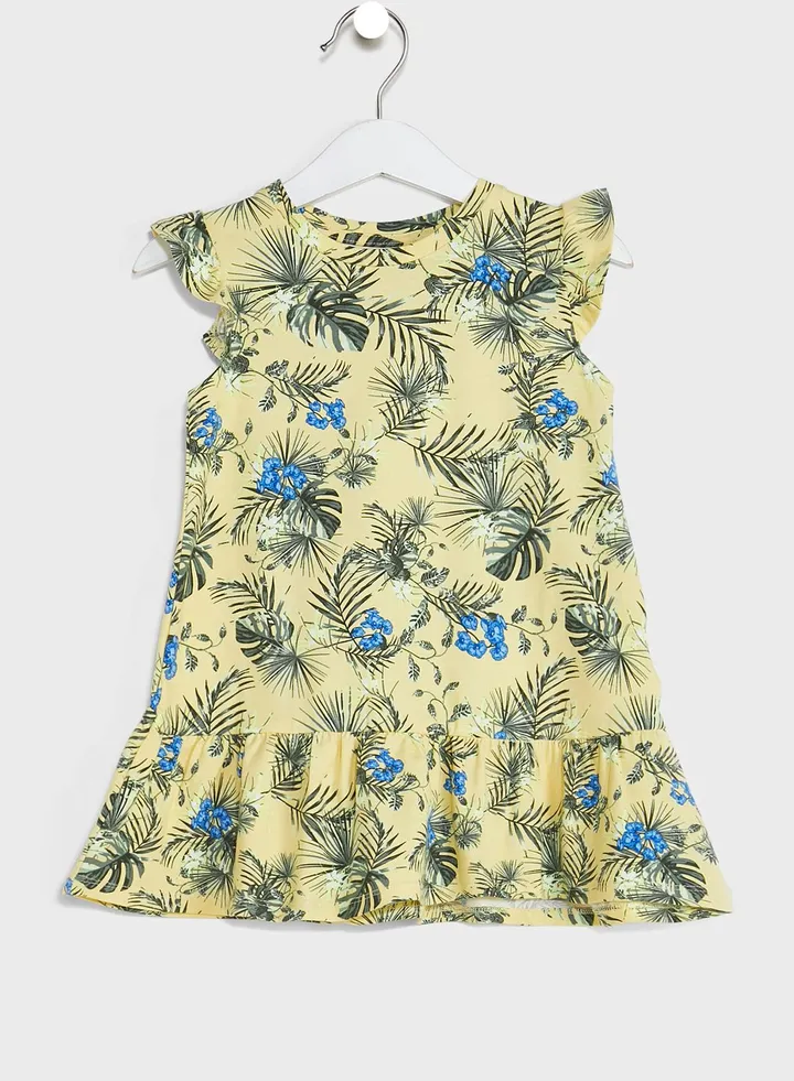Kids Leaf Print Dress