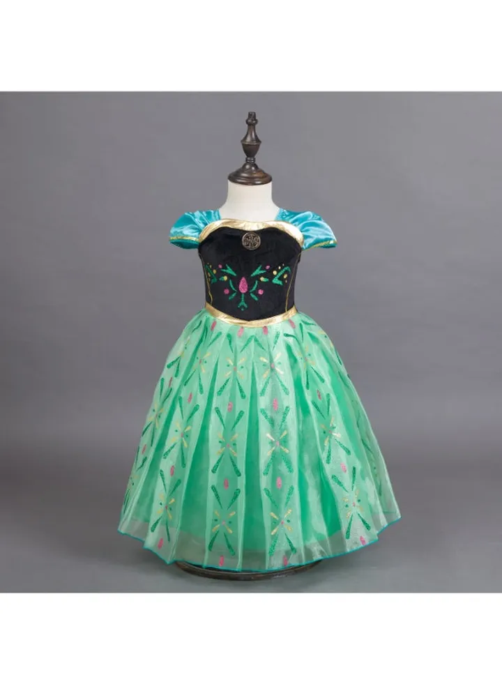 Disney Frozen Ice Princess Dress Green/Black/Blue