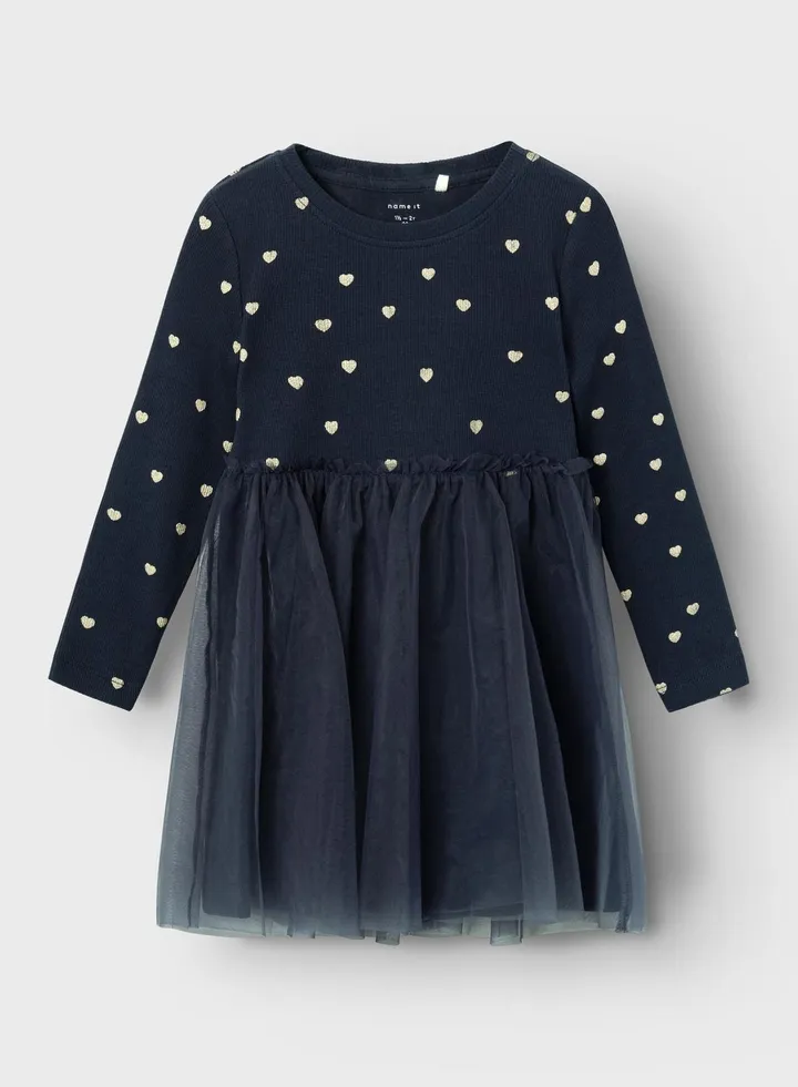 Kids Glitter Heart Midi Dress