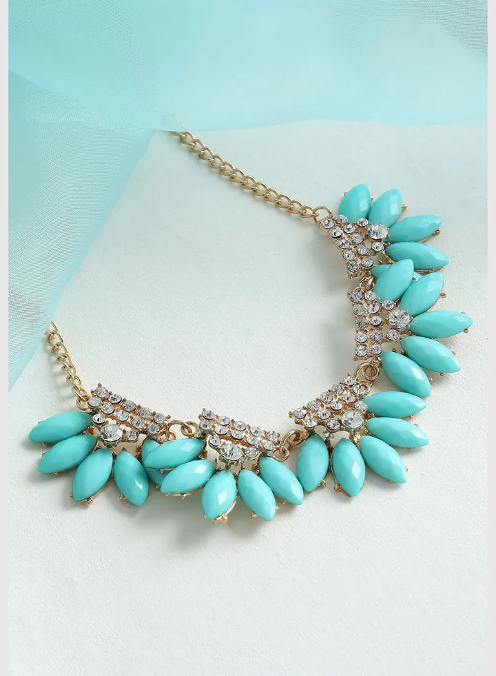 Gold Plated Party Designer Stone Necklace For Women