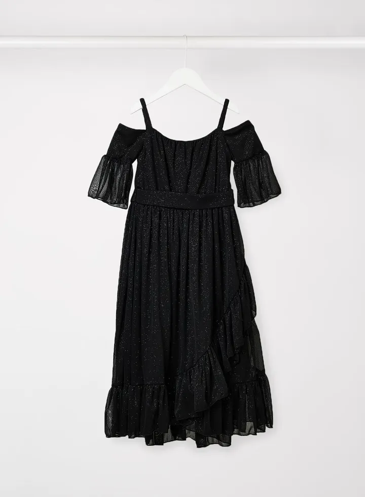 Girls Cut-Out Shoulder Dress