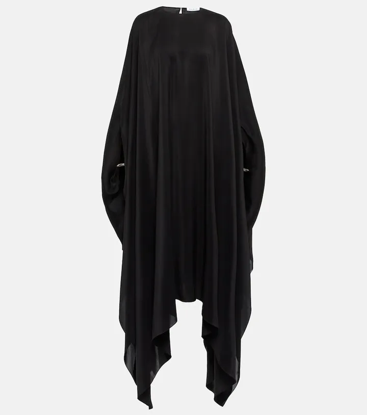 Silk georgette kaftan maxi dress