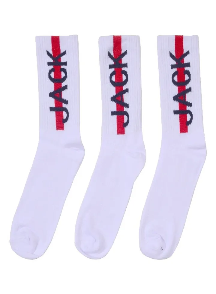 Three Pack Jack Wills Sports Socks White