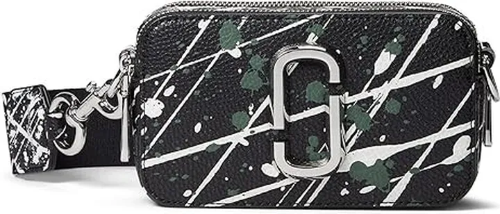 Marc Jacobs Snapshot Splatter Paint Crossbody (Black Multi) Handbags