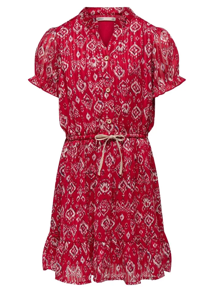Kids Abstract Print Midi Dress
