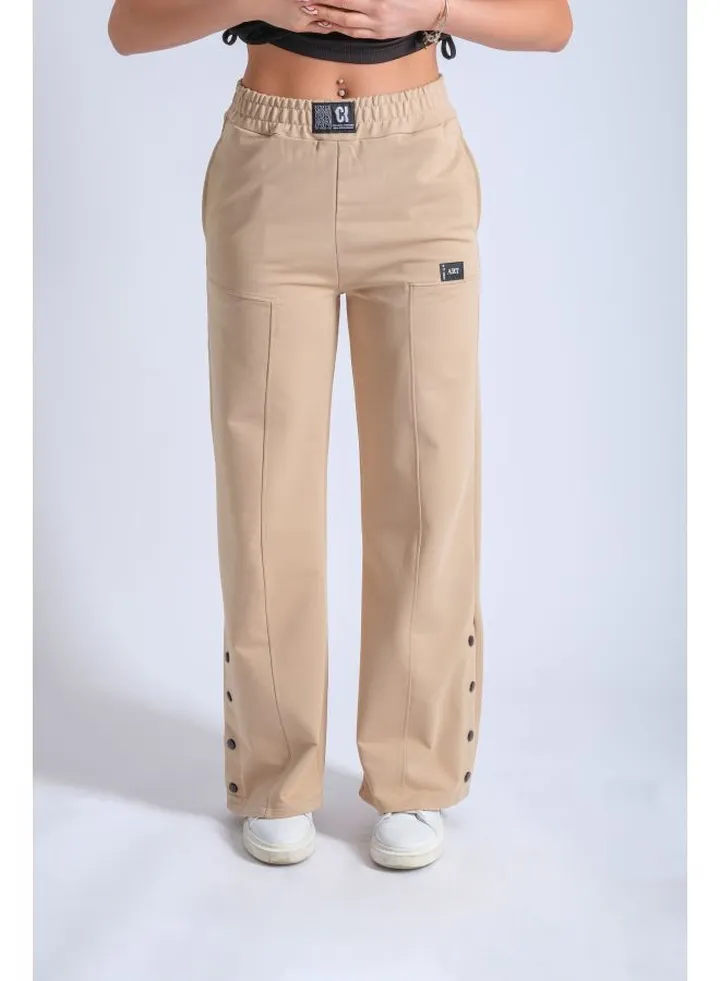 Women's Jogger Pants With Elasticated Waistband & Functional Pockets - 100196