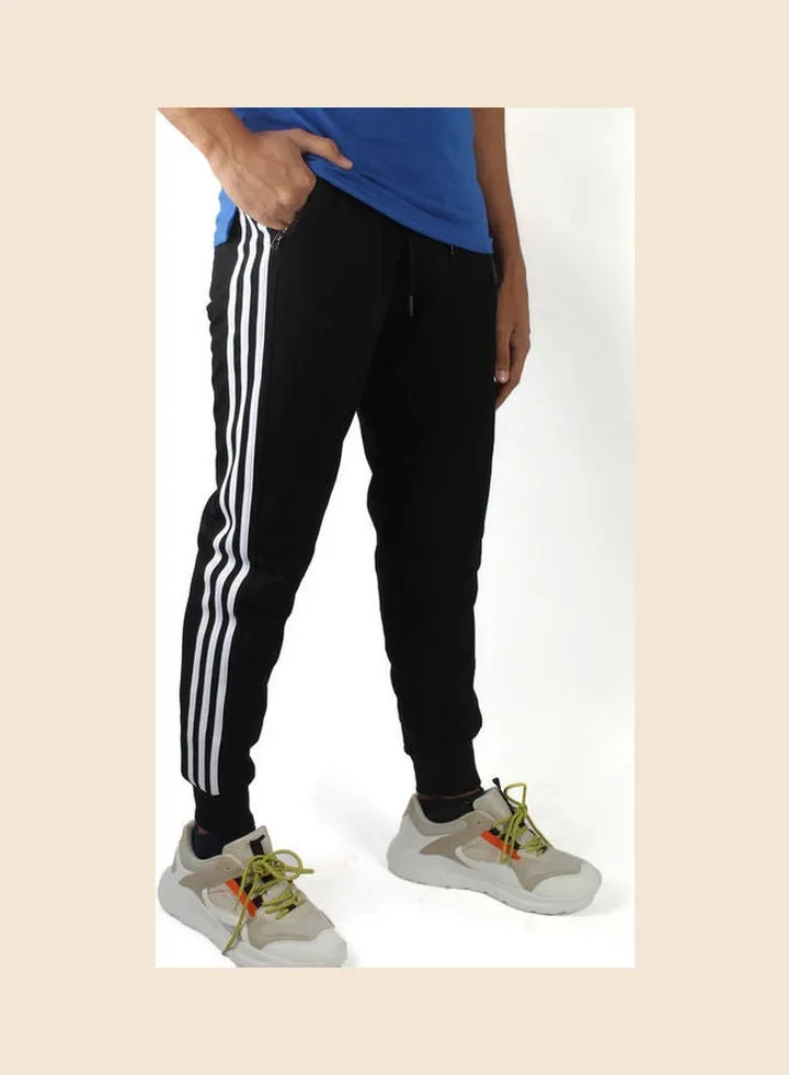 3-Stripes Cotton Track Pant Black