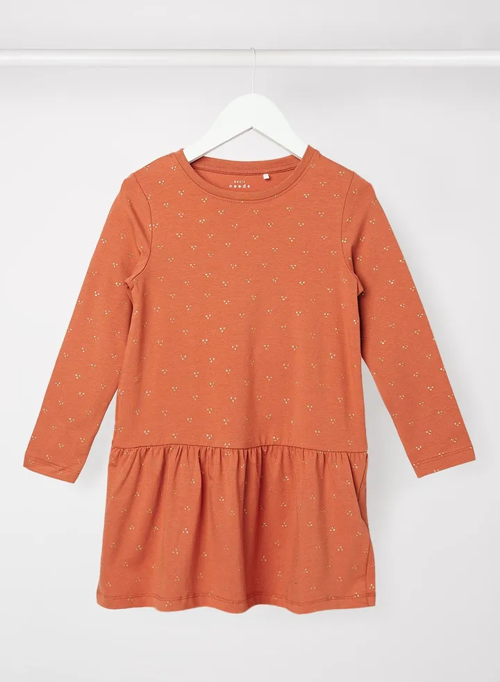 Kids/Teen Dot Print Dress Orange
