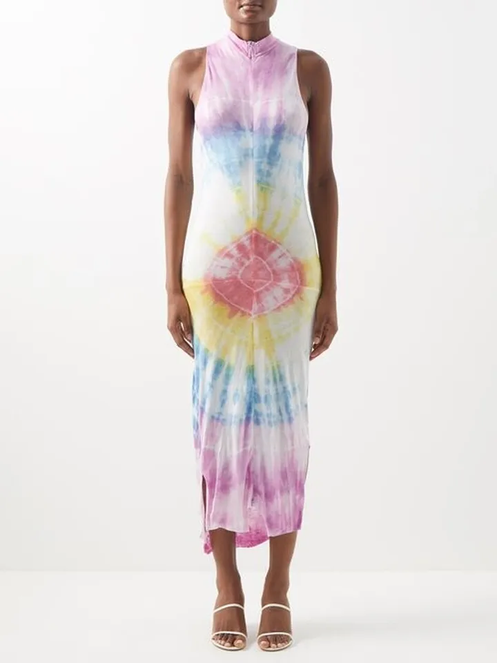 Tie-dye Cotton-jersey Midi Dress