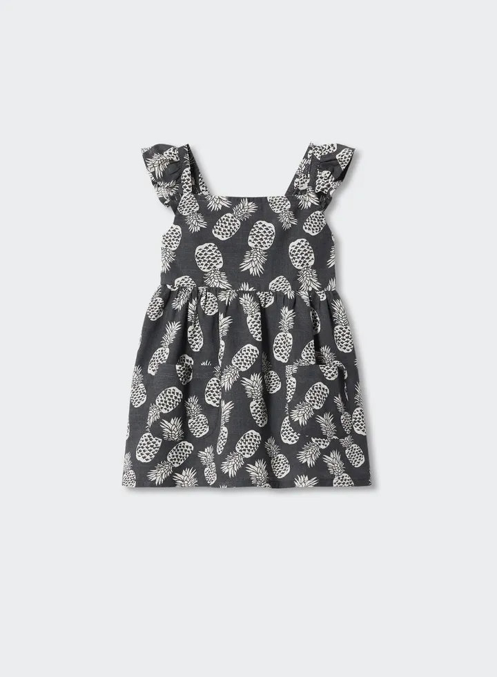 Kids Pineapple Print Midi Dress