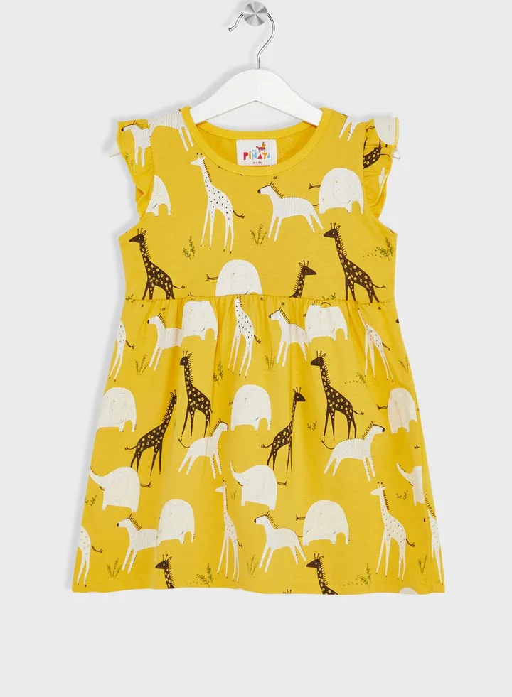 Girls Printed Sleeveless Dress