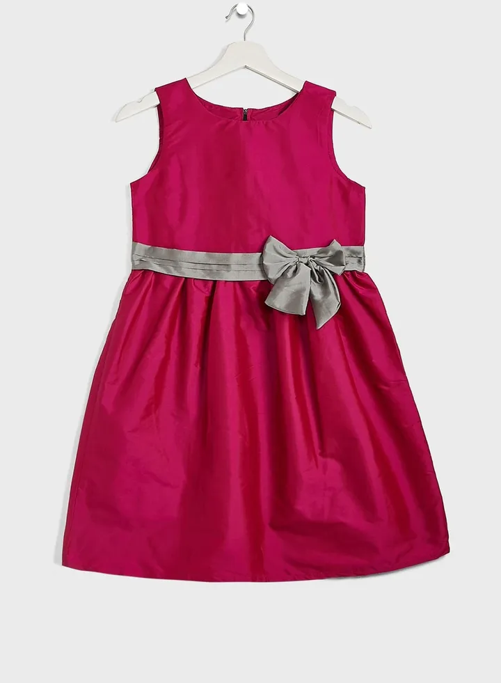 Girls Evening Wear Dress With Bow Detailing On Waist
