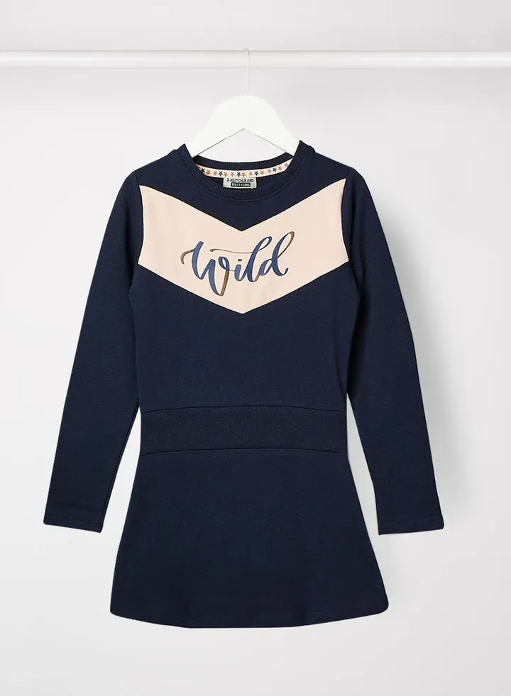 Kids/Teen Slogan Dress Navy