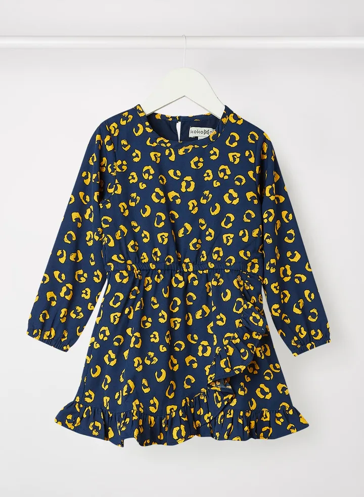 Kids/Teen Leopard Print Dress Navy
