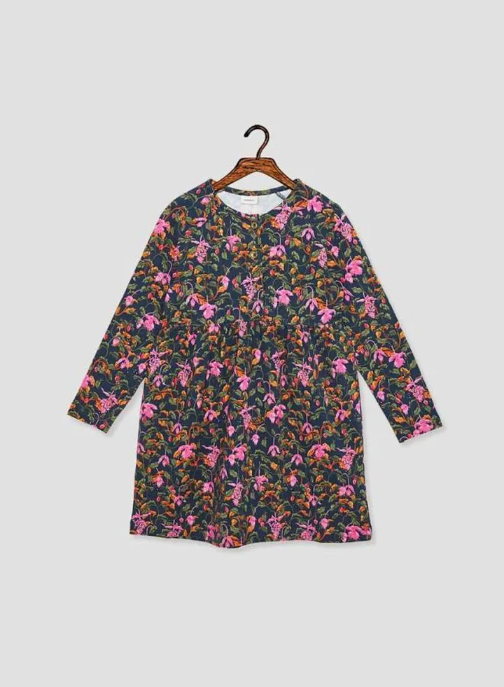 Round Neck Dress Blue/Red