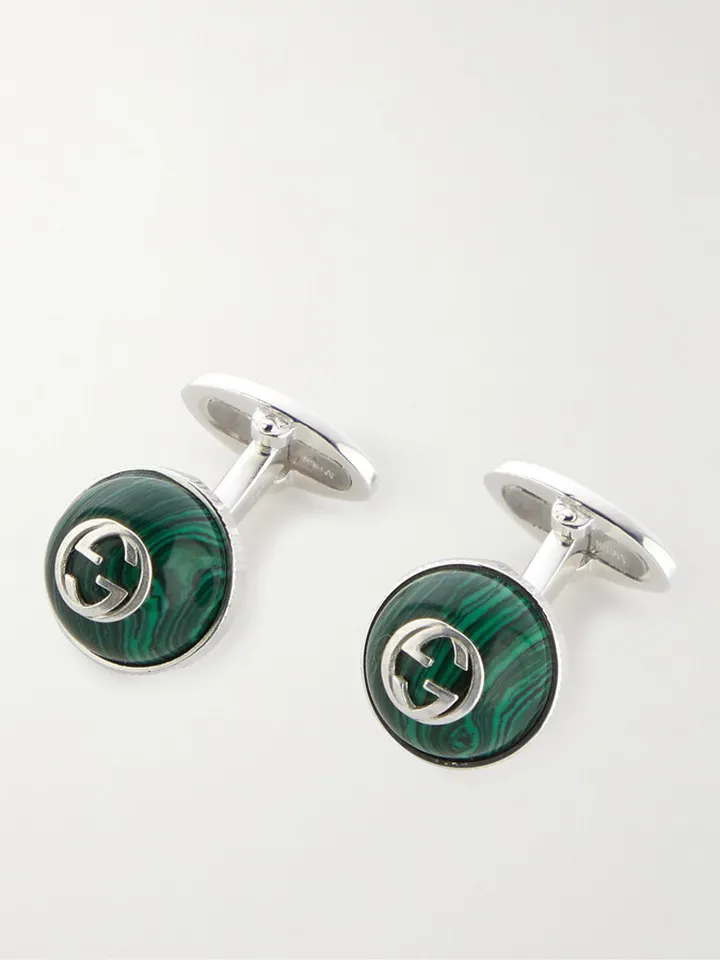 Marmont Silver Malachite Cufflinks
