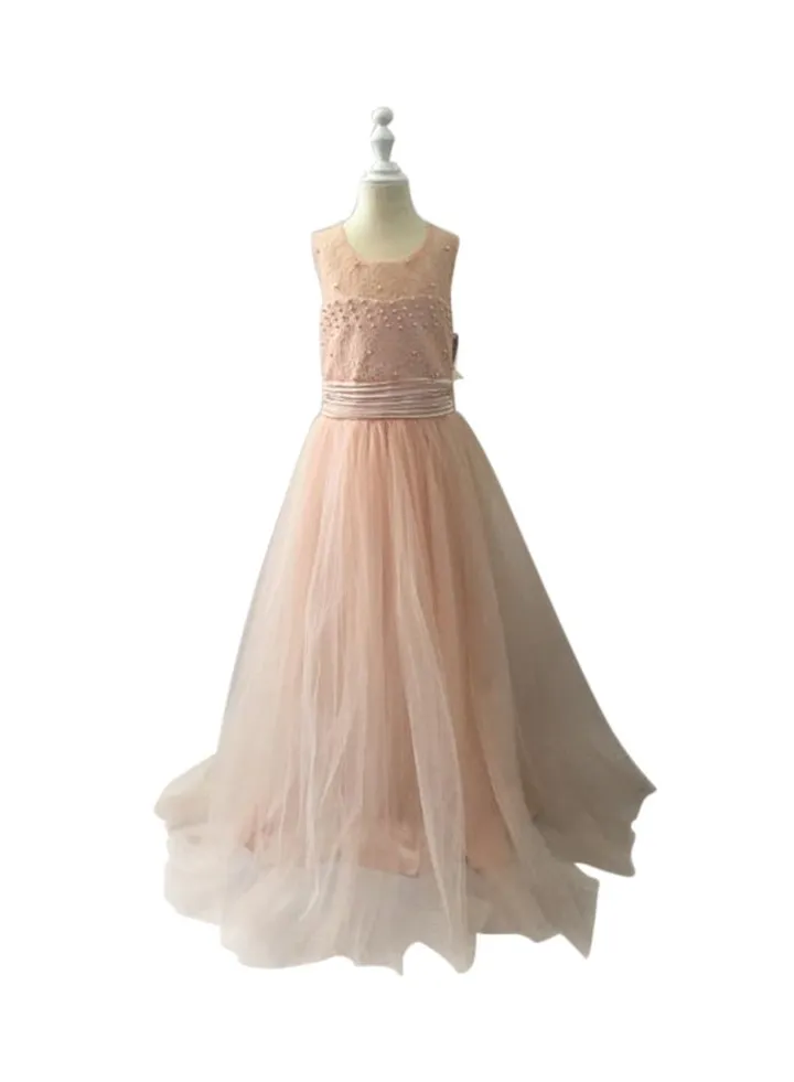 Long Turkish Gown With Pearls