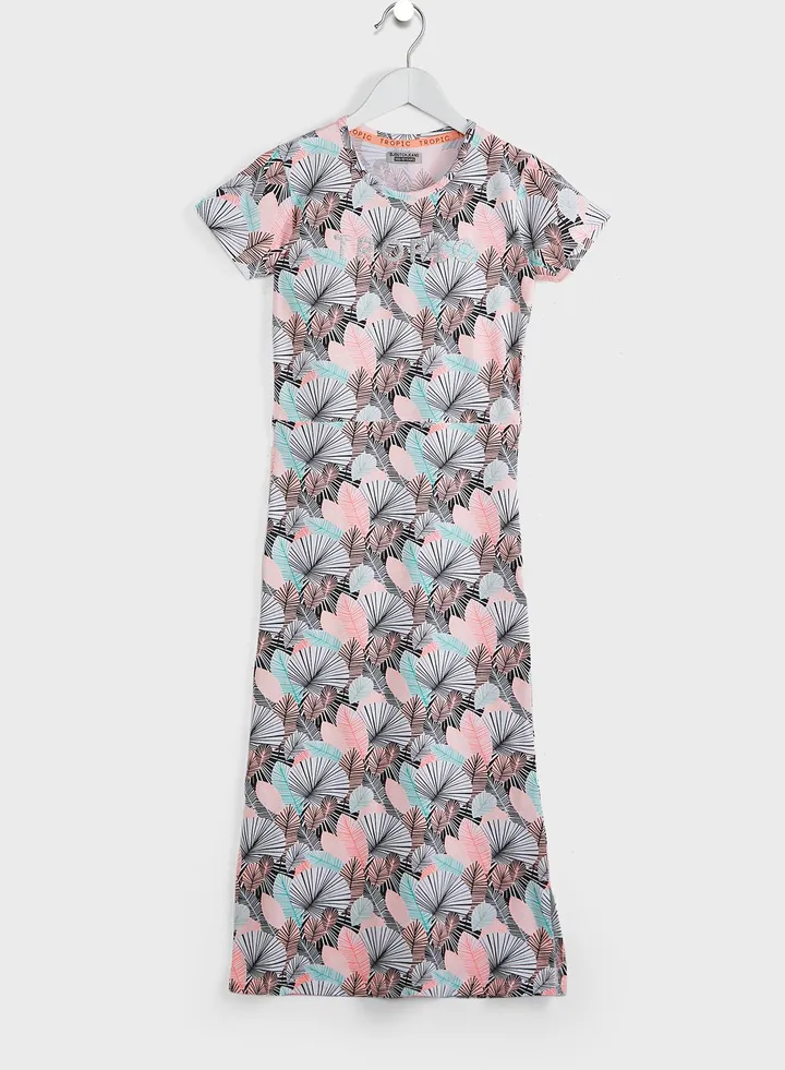 Kids Leaf Print Dress