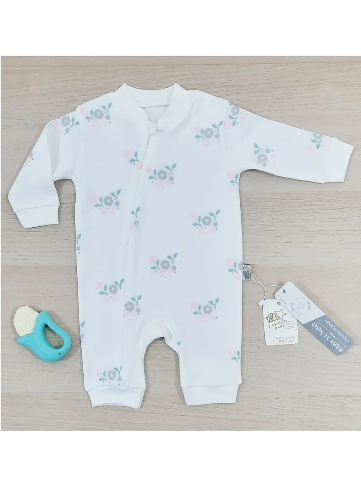 Summer Newborn flowers Jumpsuit (Box) (White)