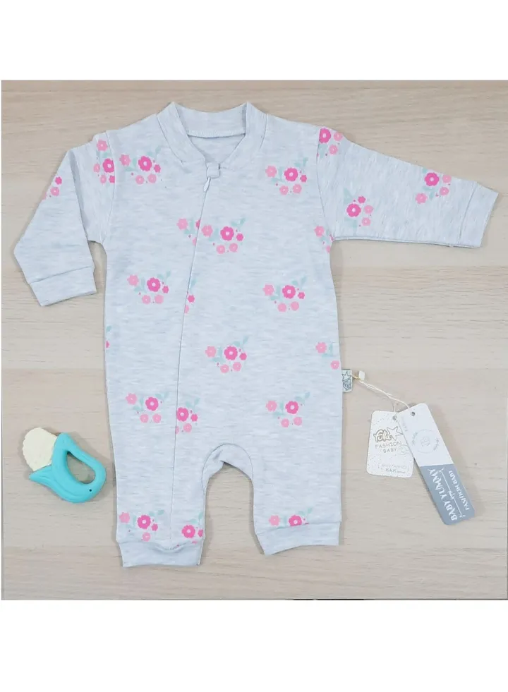 Summer Newborn flowers Jumpsuit (Box) (GREY)