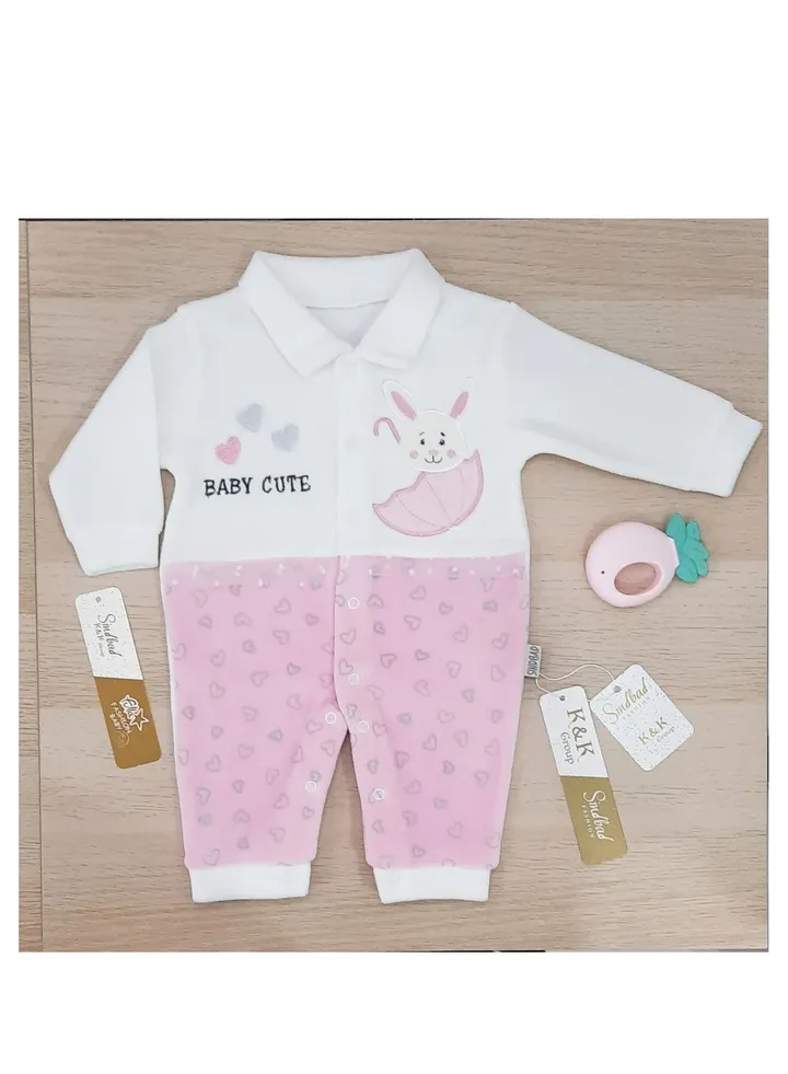 Winter Newborn umbrella Jumpsuit (box) (pink)