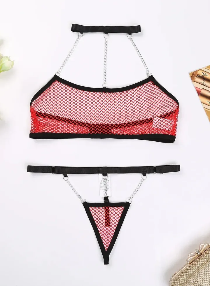 Lingerie Babydoll Playsuit 086 Red