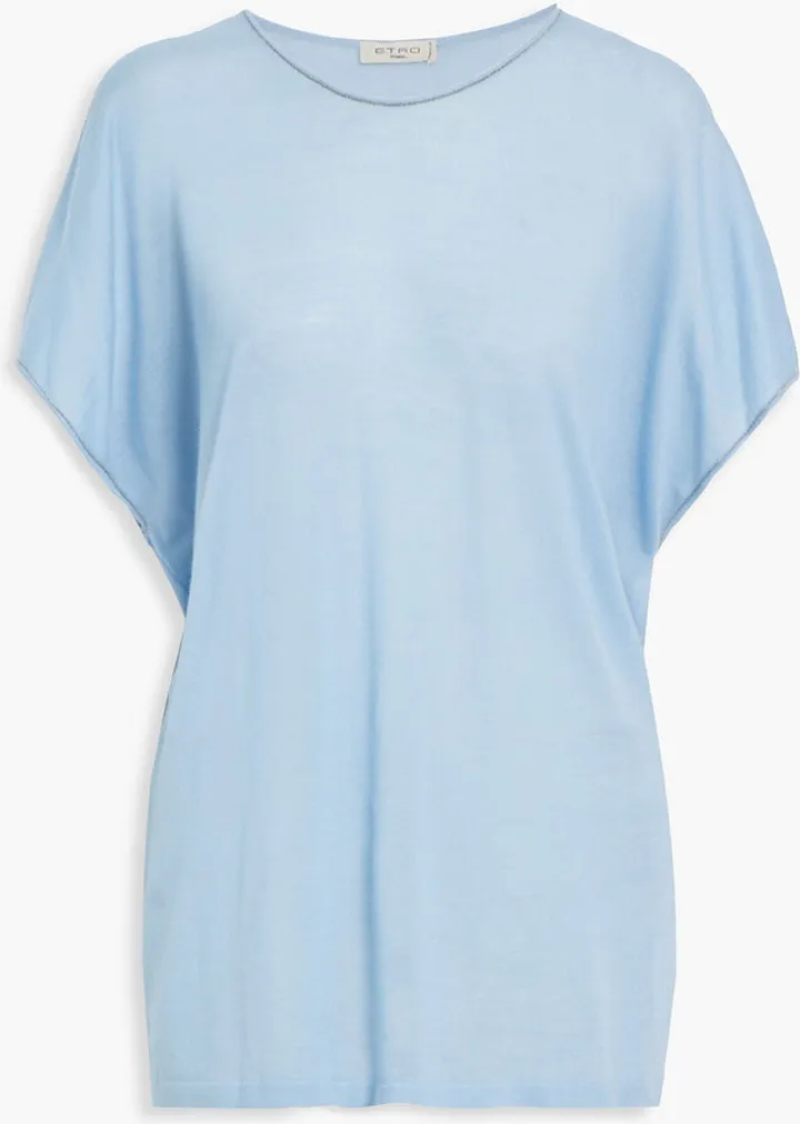 Bead-embellished cashmere T-shirt