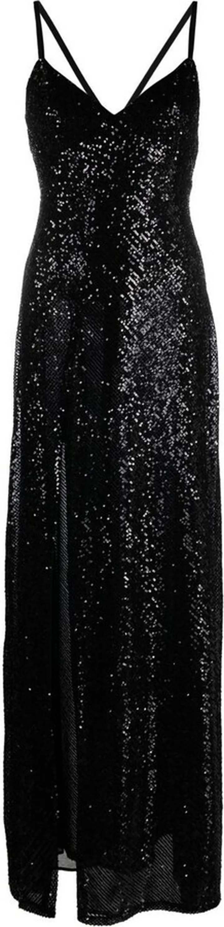 Sequinned Side-Slit Gown