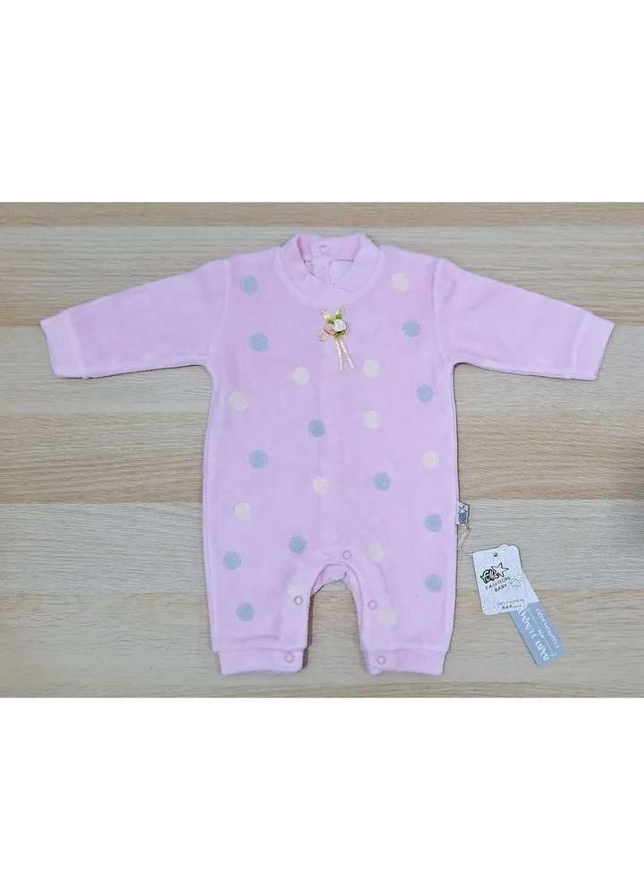 Winter Newborn dotted Jumpsuit (box) (pink)