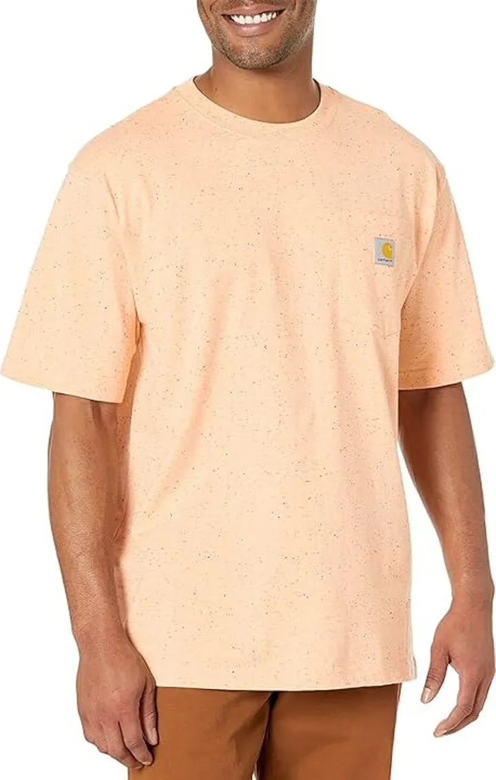 Carhartt Loose Fit Heavyweight Short Sleeve Pocket T-Shirt (Pale Apricot Nep) Men's T Shirt