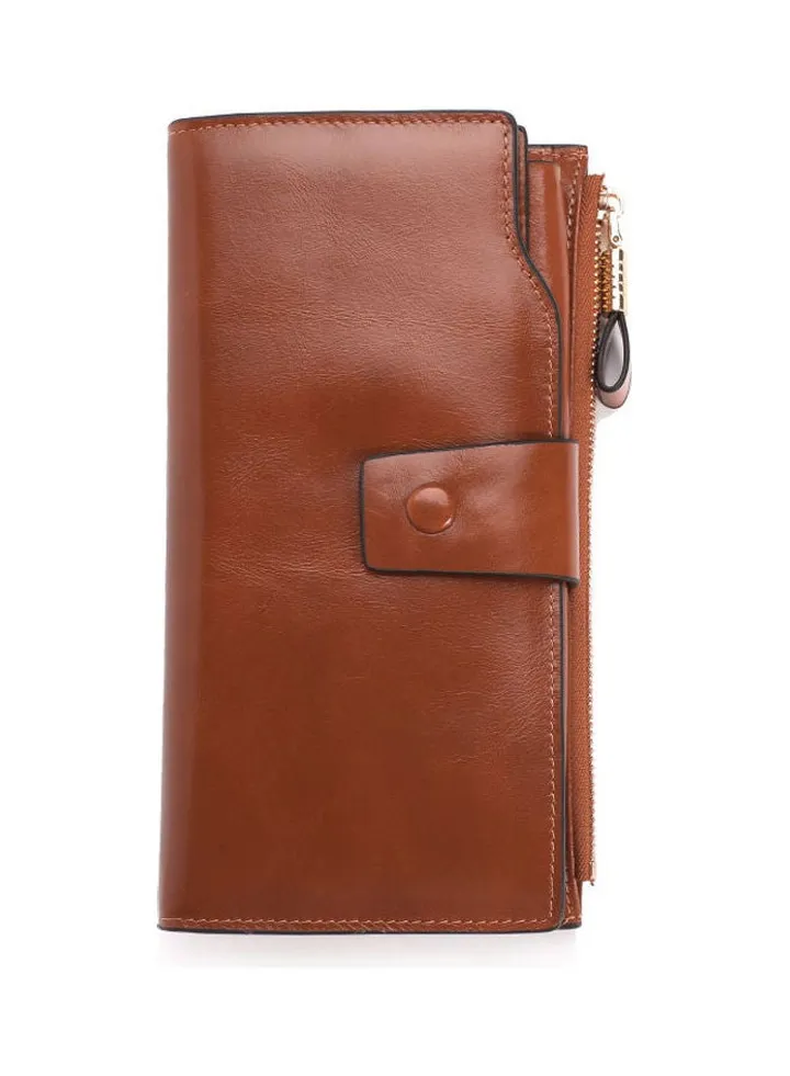 Antimagnetic Leather Purse Brown
