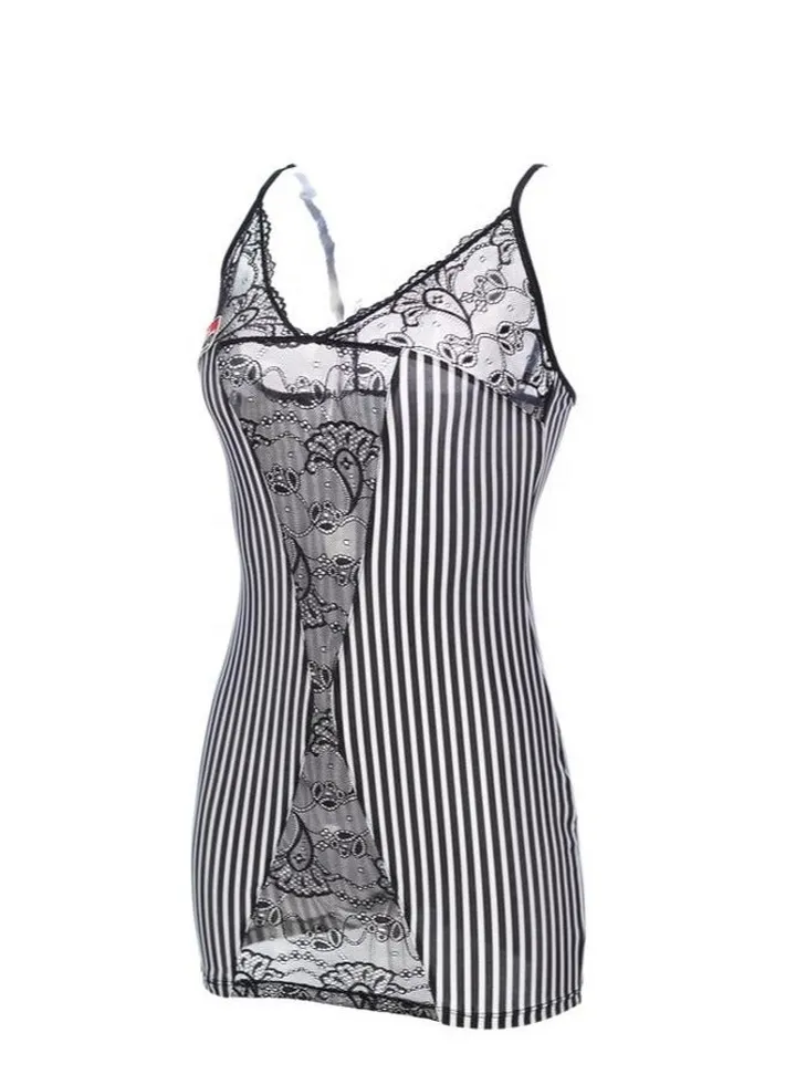 Elegant Women's Lingerie Lace Material - Black Babydoll