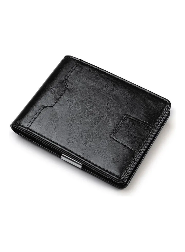 Anti Magnetic Leather Wallet Black