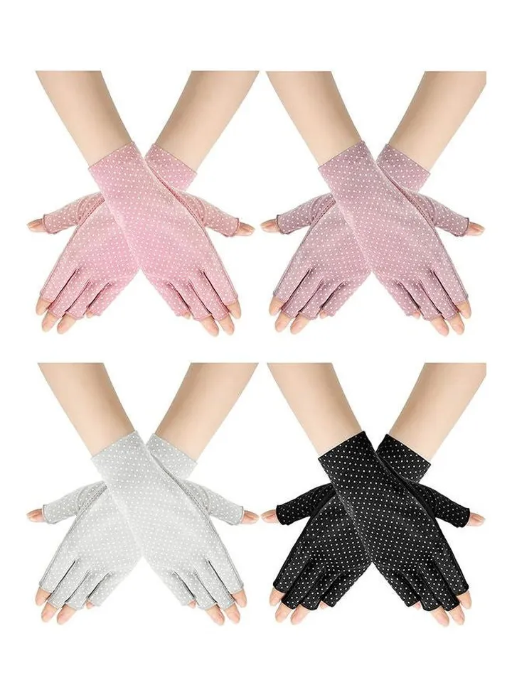 4 Pair Casual Printed Gloves Multicolour