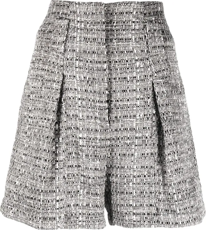Metallic Tweed Tailored Shorts