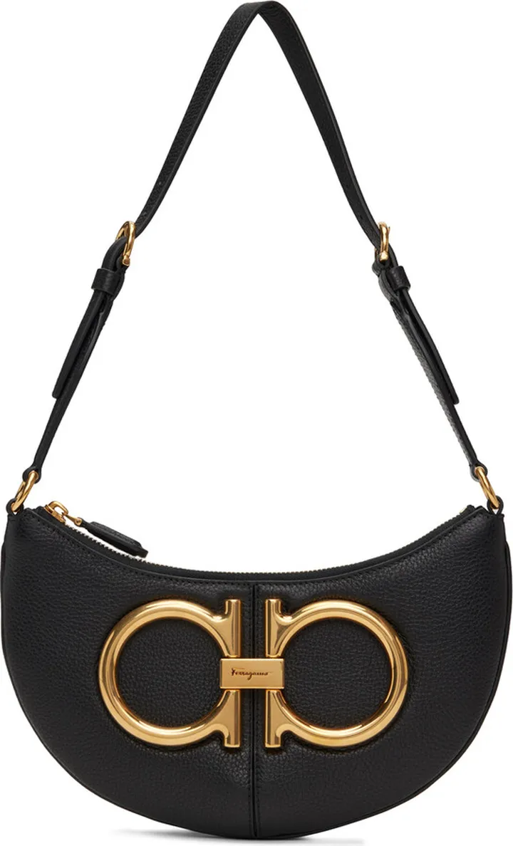 Ferragamo Black Maxi Gancio Bag