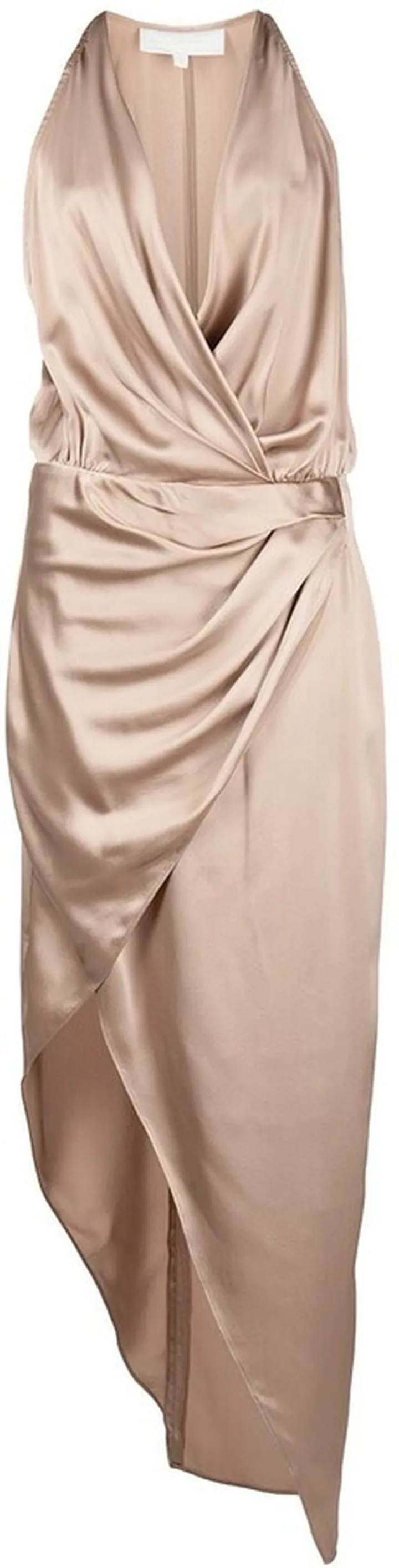 Asymmetric Halterneck Silk Dress