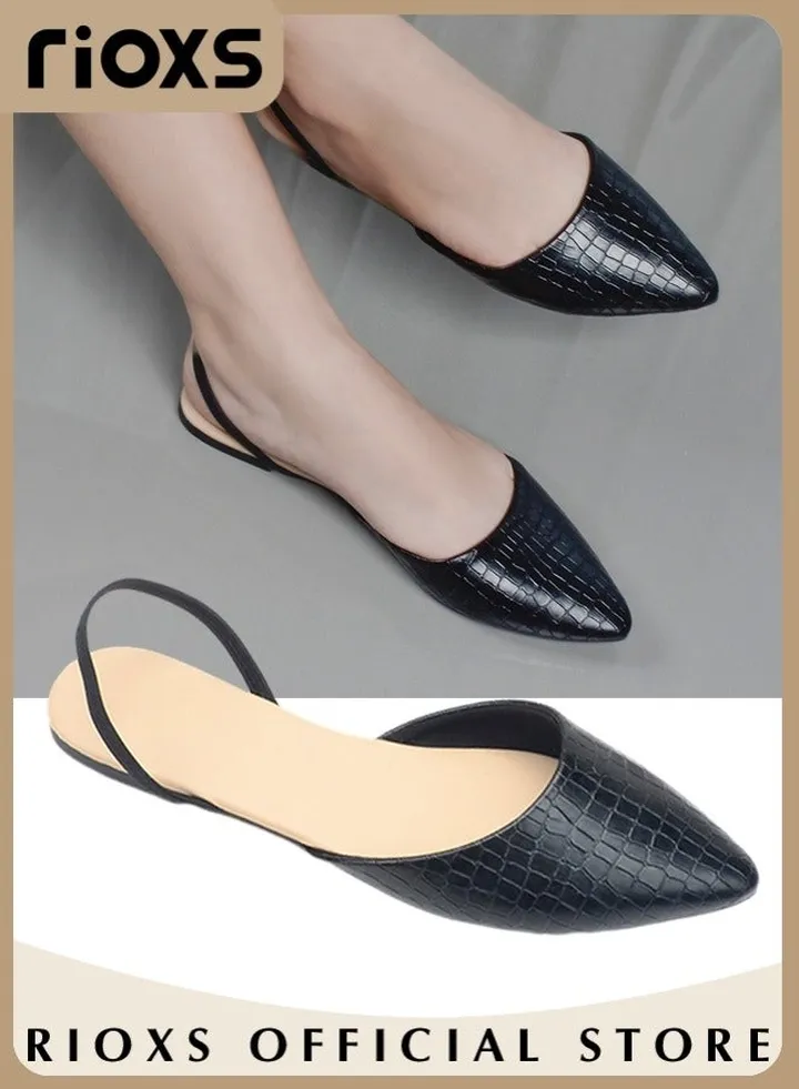 Women's Casual Pointed Toe Dual Strap Sandals Flat Shoes Women's Low Heel Shoes