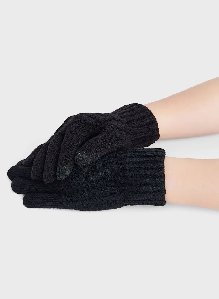 Cable Knit Winter Gloves