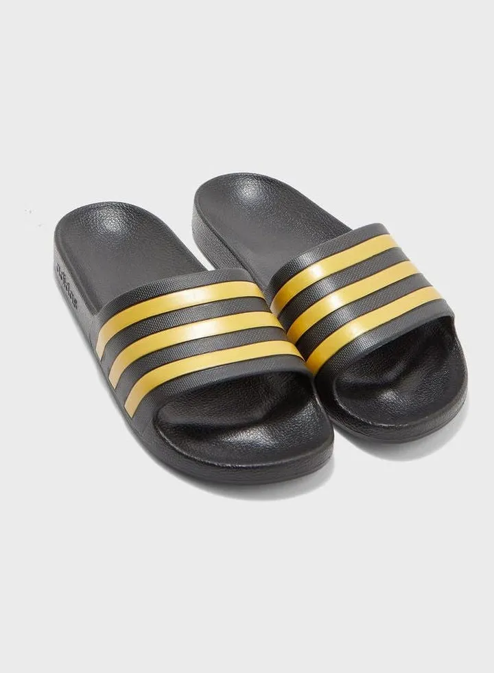 Adilette Aqua Sports Swim Unisex Slides Black/Gold