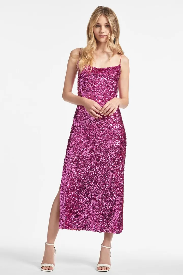 Sequin Sanza Dress - Hot Pink