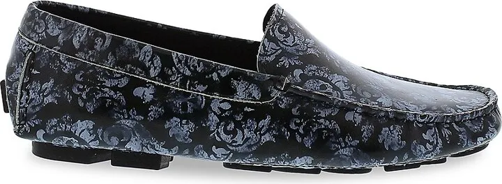 Floral Leather Driving Loafers