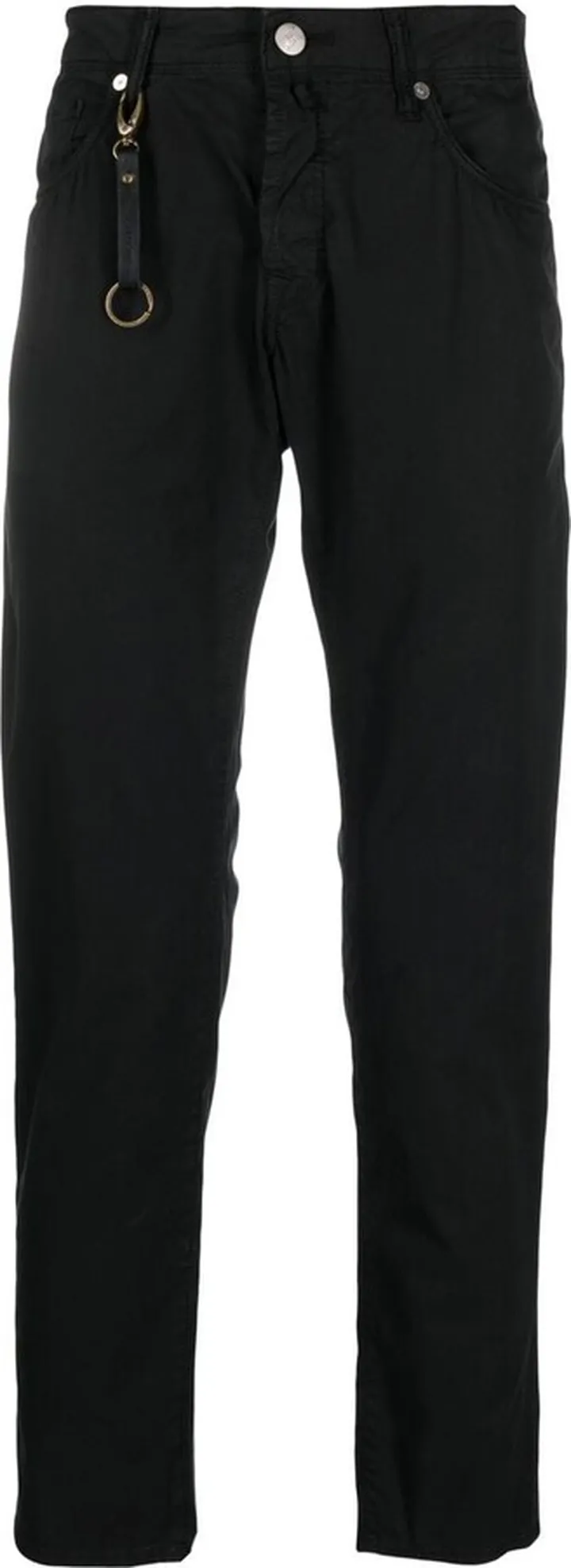 Mid-Rise Slim-Fit Cotton Trousers