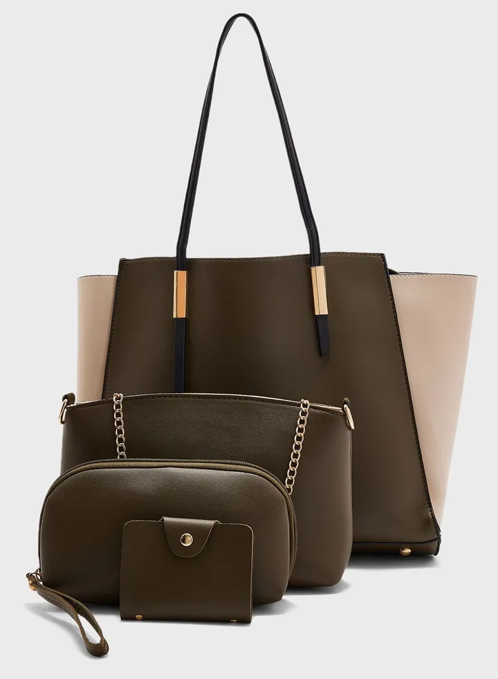 4 Piece Tote Handbag Luggage Set