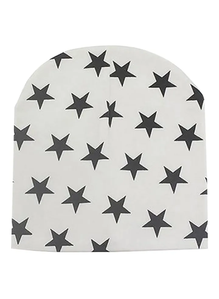 Star Pattern Beanie White/Black
