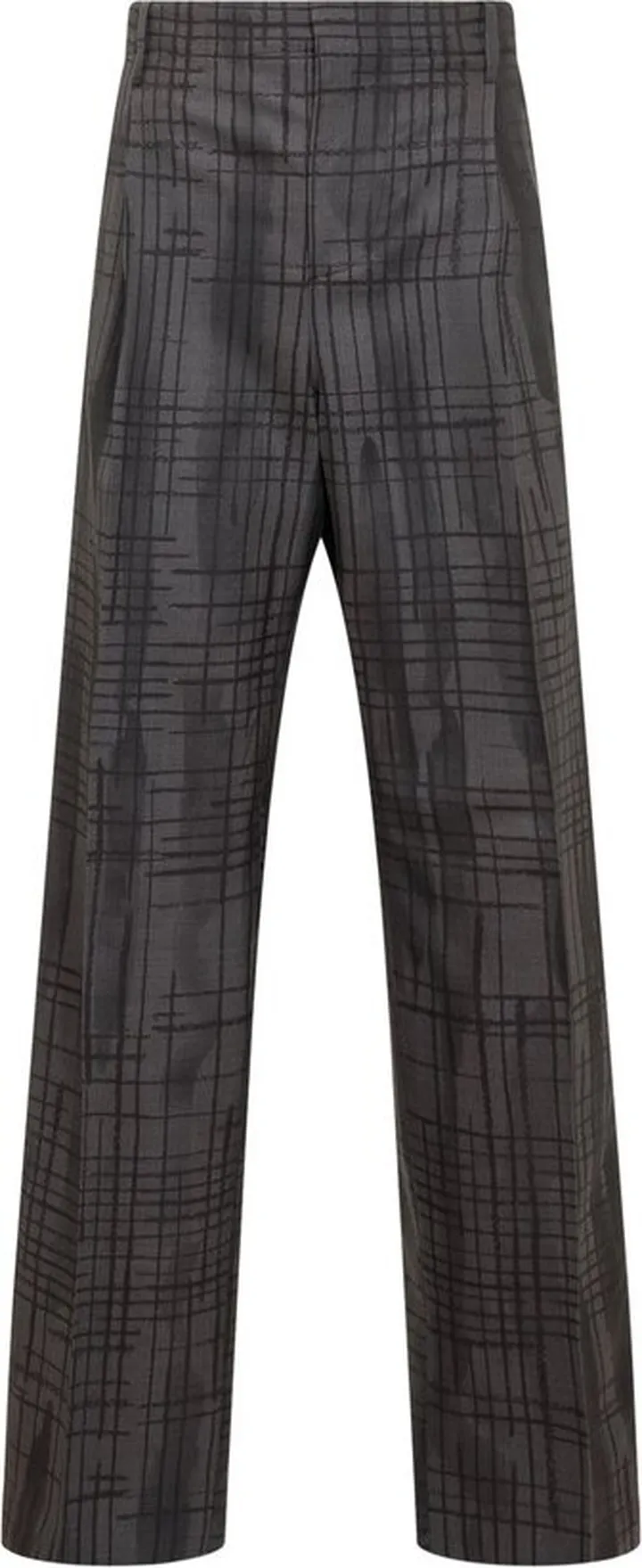 Versace Check-Printed Straight Leg Trousers