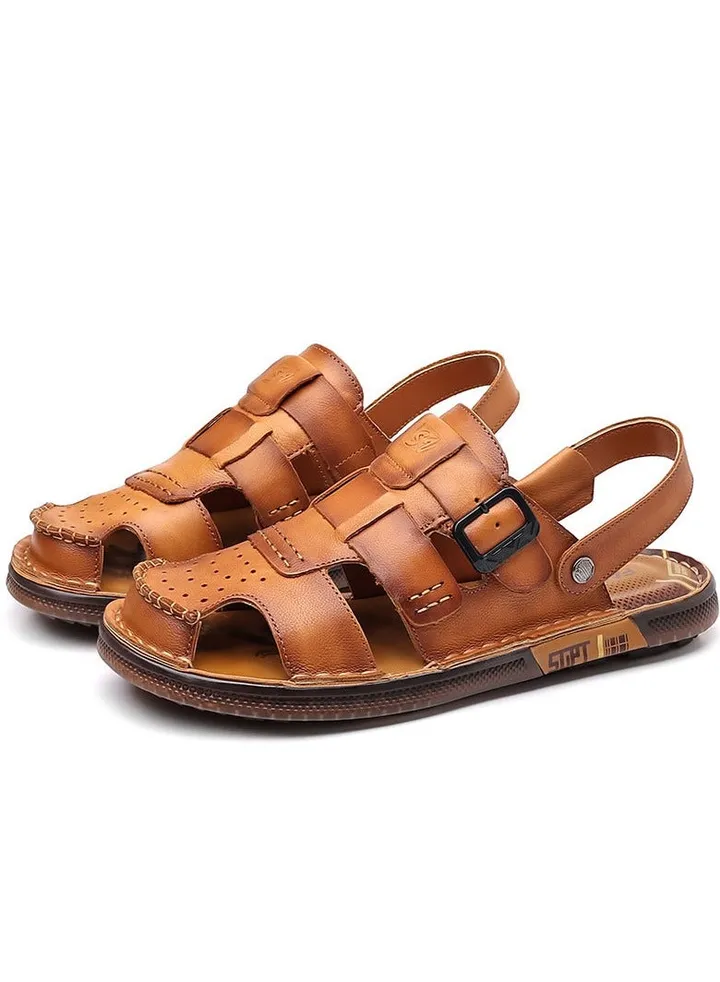 Summer Leather Cow Tendon Sole Sandals