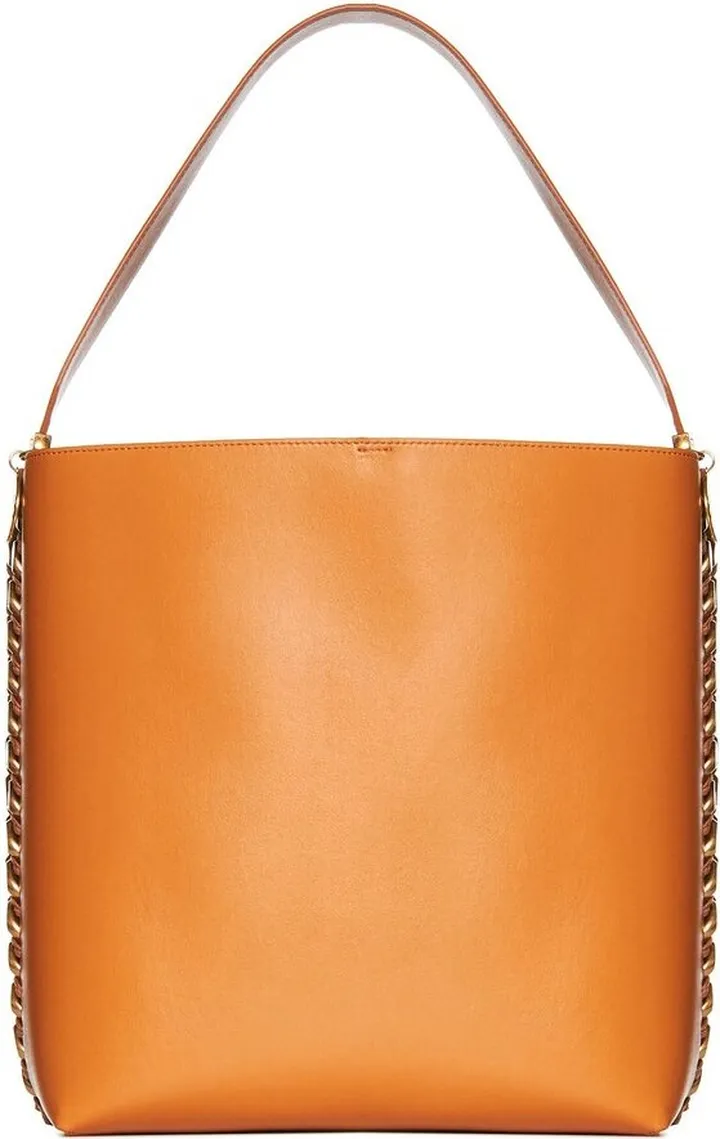 Stella McCartney Chain-Trimmed Logo Charm Tote Bag