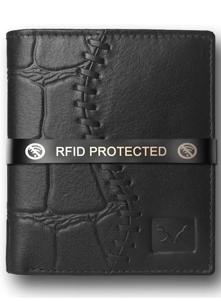 Men's Genuine Leather RFID Wallet (Black)