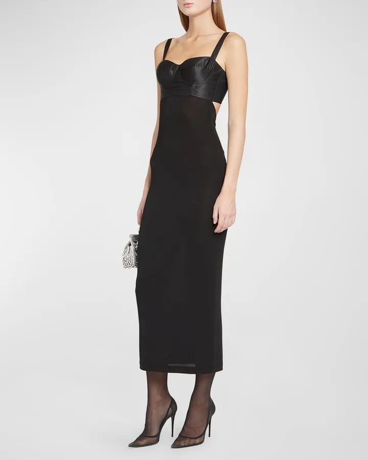 Bustier Sheer Midi Dress